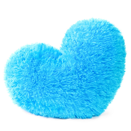 Cojín Corazón Peludo Azul Claro