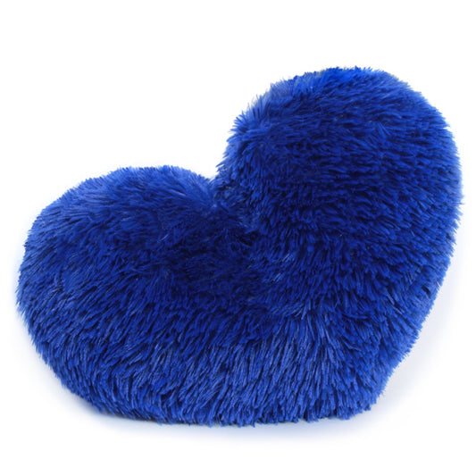 Cojín Corazón Peludo Azul Rey