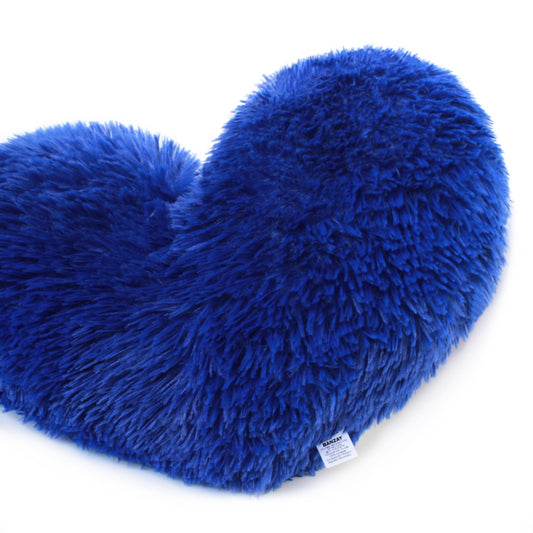 Cojín Corazón Peludo Azul Rey
