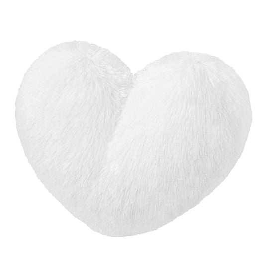 Cojín Corazón Peludo Blanco