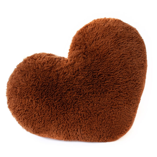 Cojín Corazón Peludo Marrón