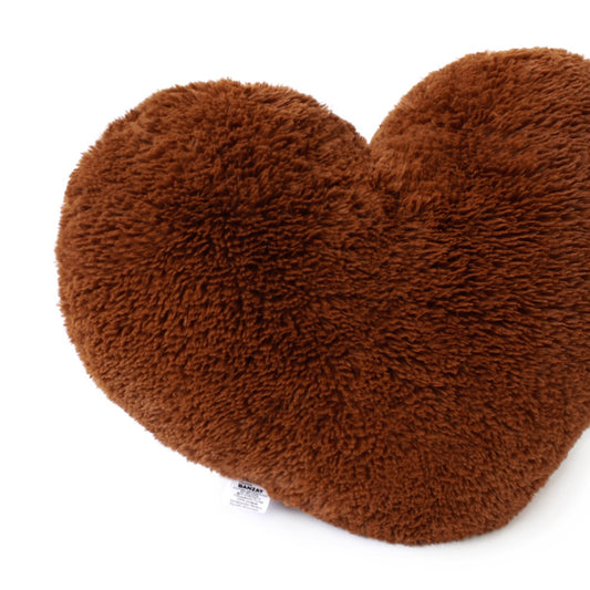 Cojín Corazón Peludo Marrón