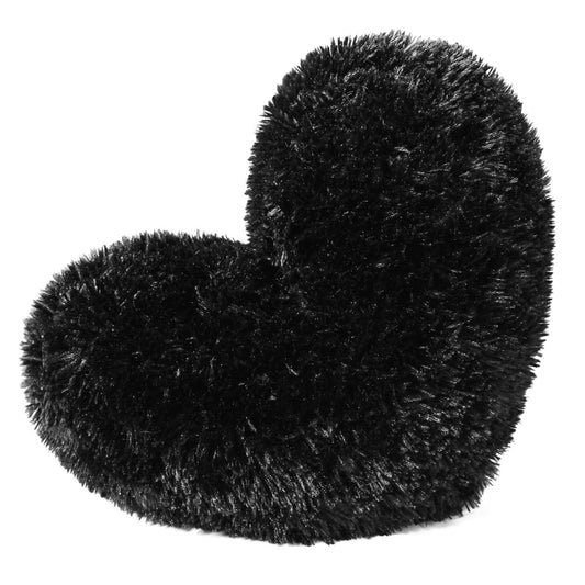 Cojín Corazón Peludo Negro