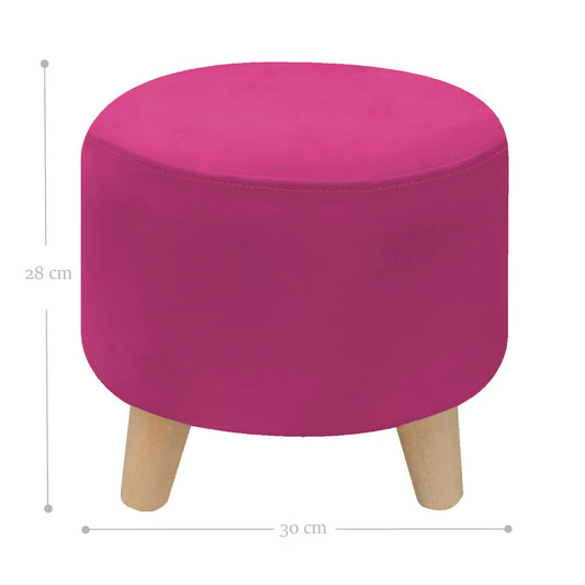 Puff Posa Pie Redondo Fucsia