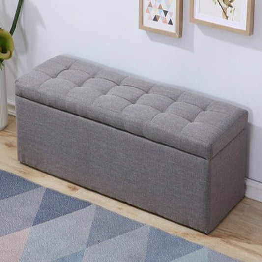 Puff Baúl 80x40 Gris en Tela