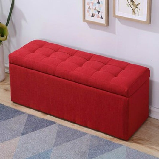 Puff Baúl 80x40 Rojo en Tela