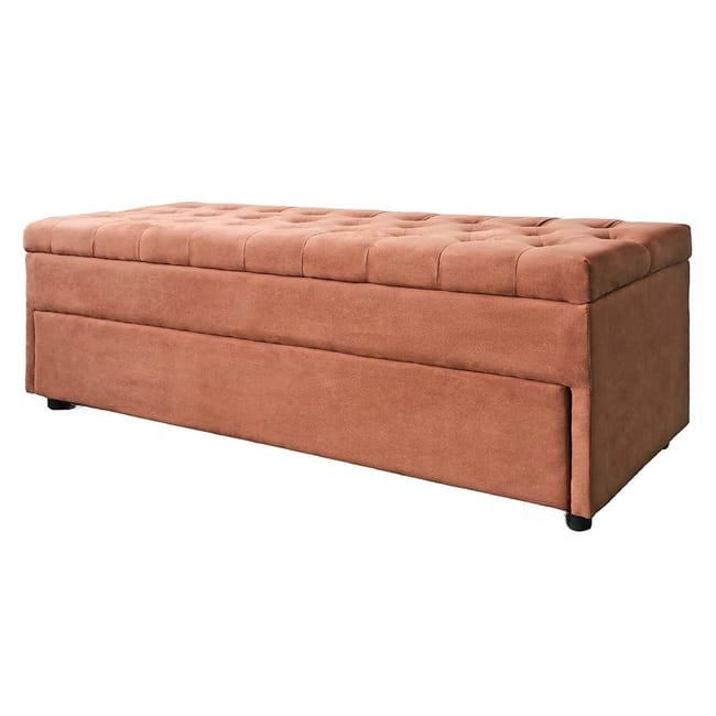 Puff Baúl Zapatero Doble Nivel Rosa